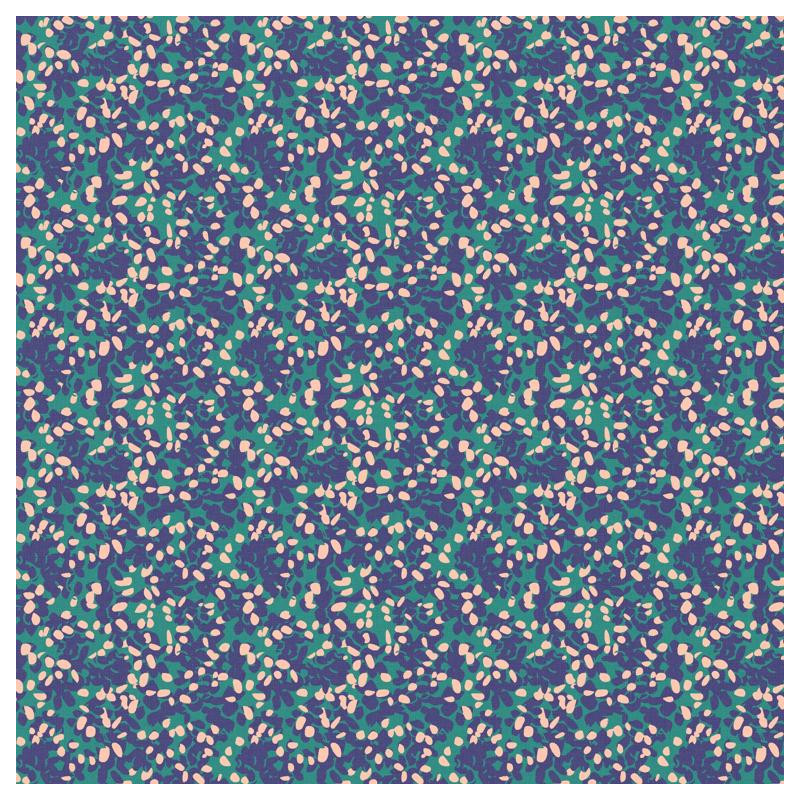Popelina estampada TAZZA Abeto / Cobalto